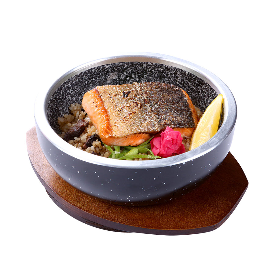 Salmon with Blackened Maguro Rice
